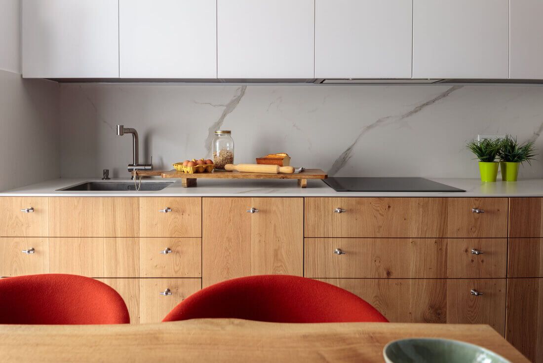 Encimera cocina reformada vivienda Getxo