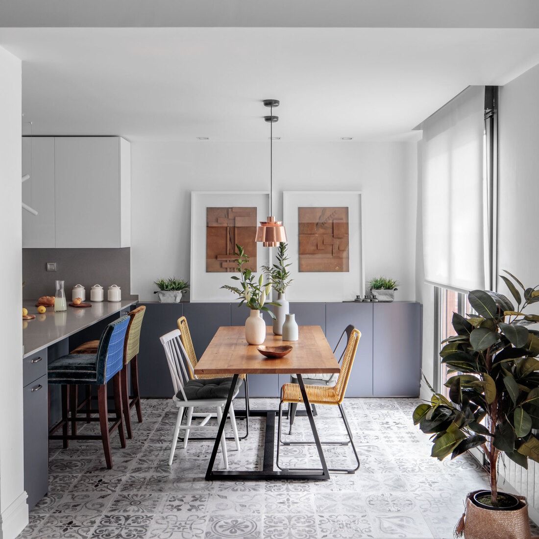 Salón comedor vivienda de 100m reformada en Bilbao